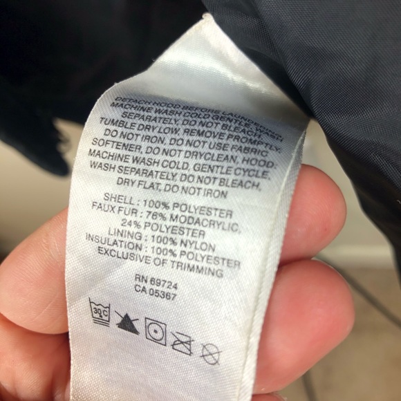 Columbia black faux fur hood parka jacket small - Picture 7 of 8